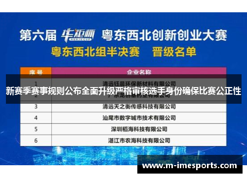 新赛季赛事规则公布全面升级严格审核选手身份确保比赛公正性