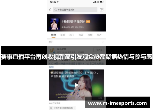 赛事直播平台再创收视新高引发观众热潮聚焦热情与参与感