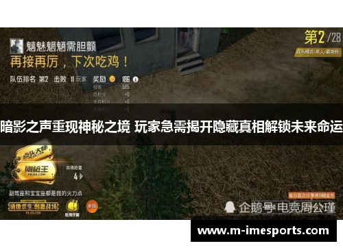 暗影之声重现神秘之境 玩家急需揭开隐藏真相解锁未来命运